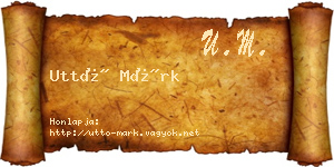 Uttó Márk névjegykártya